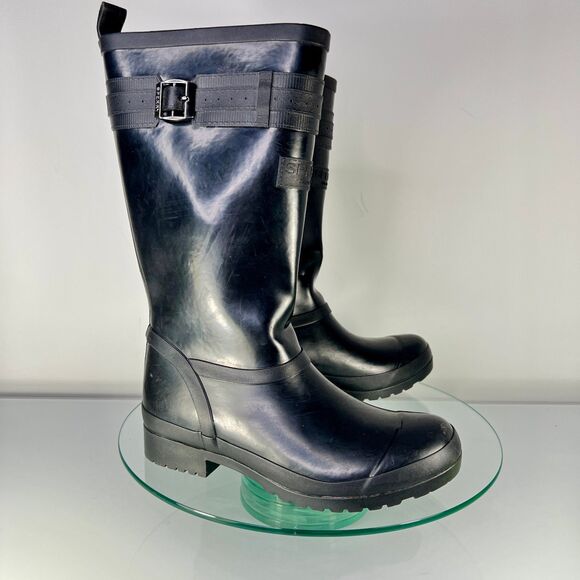 Sperry Walker Atlantic Rain Boots Womens Black Waterproof STS82562 - Picture 1 of 7